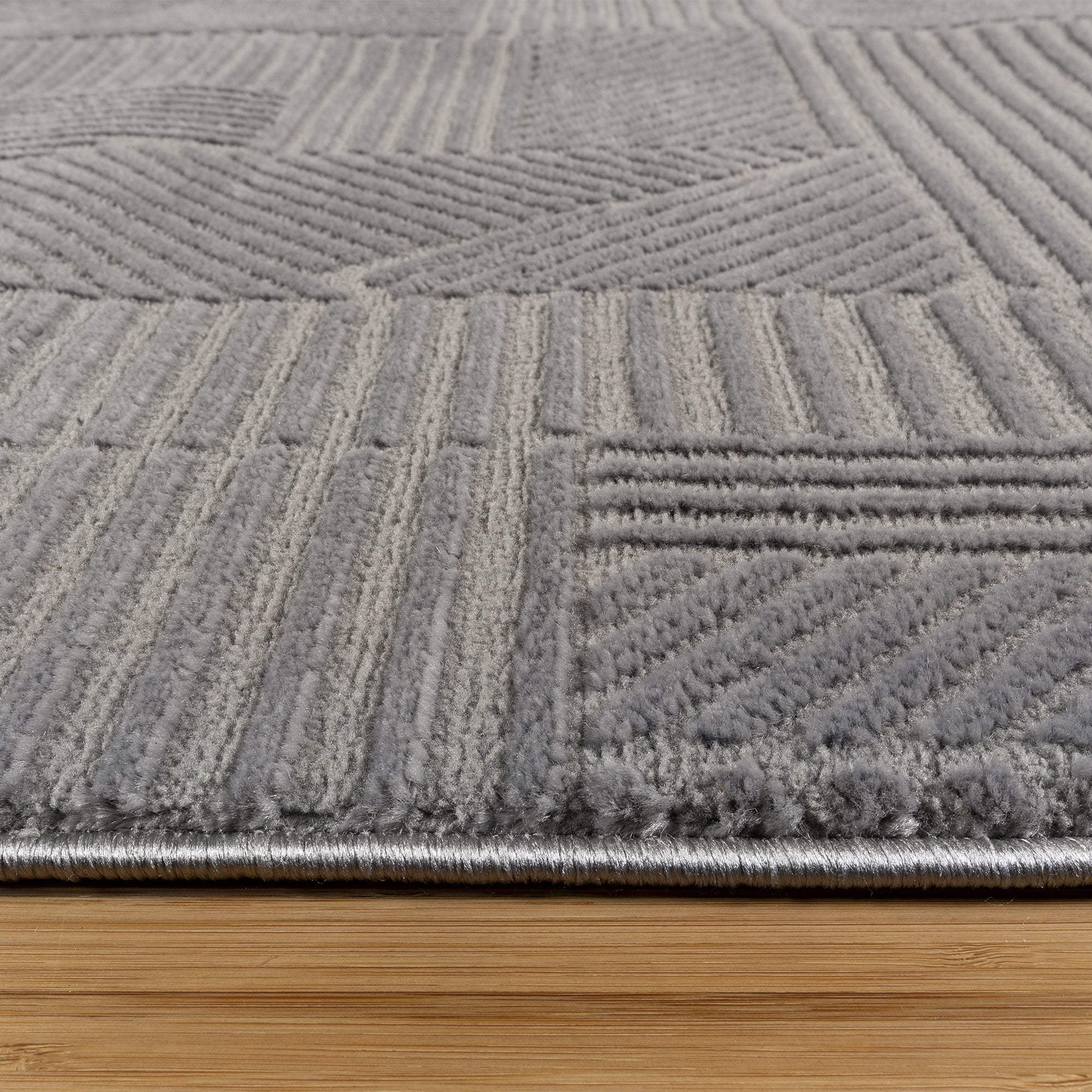 Arlo Dearra Modern Geometric Gray Area Rug, 9x13