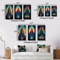 thumbnail image 4 of Designart "Dreamy Rainbow Landscape Ancient Temple Setting" Christianism Wall Art Set Of 3 - Traditional Blue Canvas Set For Living Room Decor, 4 of 6