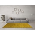 thumbnail image 3 of Ahgly Company Machine Washable Indoor Round Oriental Yellow Industrial Area Rugs, 8' Round, 3 of 4
