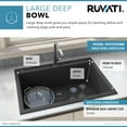 thumbnail image 5 of Ruvati Drop-in Topmount Granite Composite Single Bowl Kitchen Sink - Midnight Black, 5 of 12