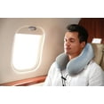 thumbnail image 2 of Je'Tadore Memory Foam Travel Neck Pillow: 360° Support, Pocket & Adjustable Rope Lock - Teal Navy Blue, 2 of 4