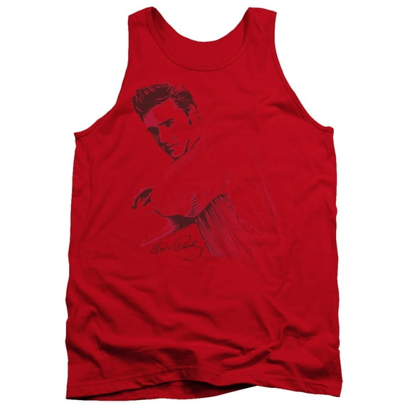 Elvis Presley On The Range Adult Tank Top Red