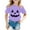 Purple, variant on gcong Pumpkin Face Shirt for Girls Graphic Print Short Sleeve Round Neck T-Shirt Fashion Top for Toddler and Kids