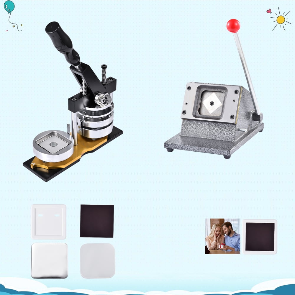 Magnet Maker Machine 2X2Inch Fridge Magnets Badge Maker Kit Button Badge Making with Paper Cutter Consumables for Any Place with Iron