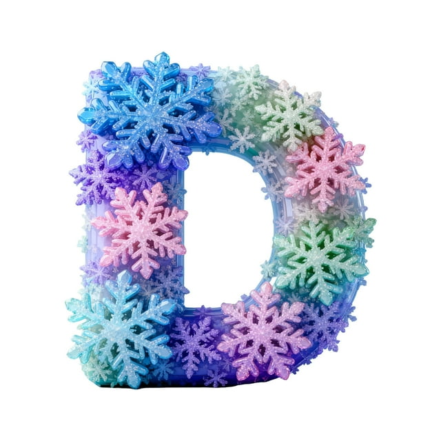 D Snowflake Series 2D Acrylic Backpack Car Pendant Decoration Ornament Alphabet Design D