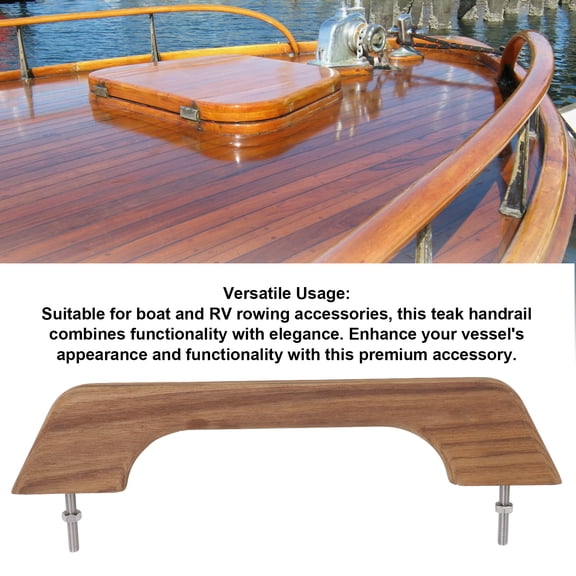 Aesthetic Teak Boat Handle, Premium Wood Grab Rail For Marine Use, Long Lasting Design