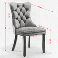 thumbnail image 2 of Semiocthome Modern Tufted Dining Chair Set of 2,Velvet Chair with Rivets, Dining Room, Black, 2 of 8