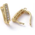 thumbnail image 2 of 5 Pairs/10Pcs Cubic Zirconia Hoop Earrings Golden Plated Brass Lever Back Hoop Ear Wires 20x4mm for Women Jewelry Craft Making, 2 of 2