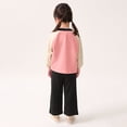 thumbnail image 4 of Tiijoy Girls Outfits Cute Cartoon Color Block Long Sleeve T-Shirt & Pants Set, Sizes 3-4, 4 of 8