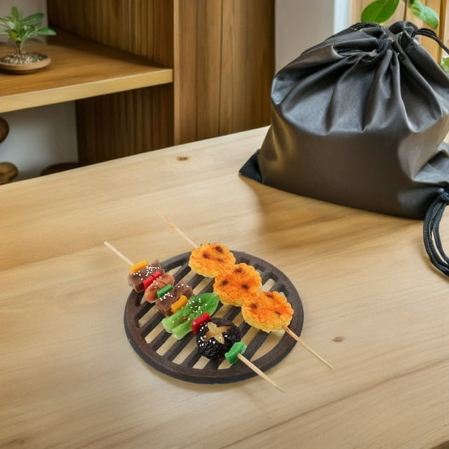 LOLIPPYY Grille de Cheminée Robuste en Fonte Grise pour Foyer Équipement de Camping 1Ensemble