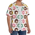 thumbnail image 4 of Wukai Colorful Donuts Men's Casual Short-Sleeve Button Down Shirt - Lightweight Summer Dress Shirt for Daily Wear-Small, 4 of 7