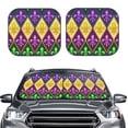 thumbnail image 2 of Xecao Mardi Gras4 for Foldable Car Sun Shades (2-Pack) offer sun protection with an easy-fold design for convenient windshield shading., 2 of 7