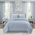 thumbnail image 7 of Comfort Spaces Kienna Twin/Twin-XL Quilt Set 3 Piece Breathable Lightweight Blue Reversible Summer Comforter Set, 7 of 7