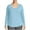 Light Blue, variant on Horkkom Long Sleeve Shirts for Women Plus Size V Neck Fall Tops Casual Solid Color Blouse L