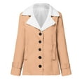 thumbnail image 4 of Aboser Womens Winter Clothes Fleece Jacket Wool Lined Outwear Oversized Long Sleeve Coats Loose Button Down Jackets, 4 of 5