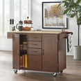 thumbnail image 2 of TMS Country Kitchen Cart with Wood Top, Espresso, 2 of 6