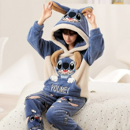 

Family Pajamas Set Thick Winter Flannel Homewear Female Women Warm Sleepwear Unisex Tops Pants Couples Home Clothes Trouser Suit