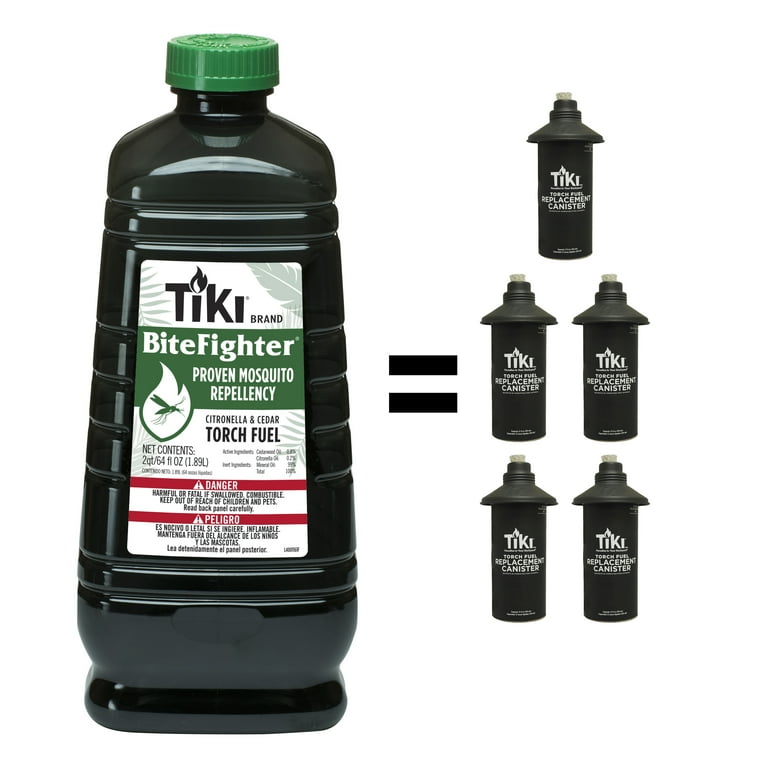 TIKI Brand BiteFighter Outdoor Tiki Torch Fuel with Proven Mosquito Repellency, 64 oz