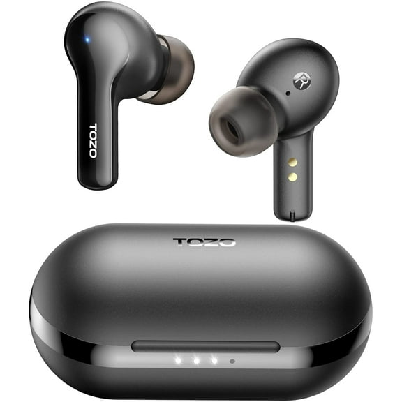 TOZO A2 Bluetooth Wireless Earbuds, 20H Play, Deep Bass Stereo, Clear Calls, Waterproof, Lightweight, Mini, In-Ear, Black