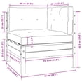 thumbnail image 4 of vidaXL 3 Piece Garden Lounge Set with Grey Cushions Solid Wood Pine, 4 of 5