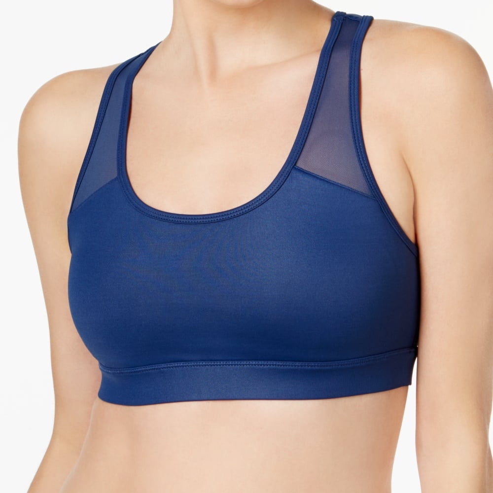 Navy Serenity Ideology Womens Space-Dyed Seamless Mid-Impact Sports Bra Small
