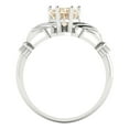 thumbnail image 4 of Claddagh Engagement Ring for Women - 1.05ct Natural Morganite in 14K White Gold Promise Ring, 4 of 6