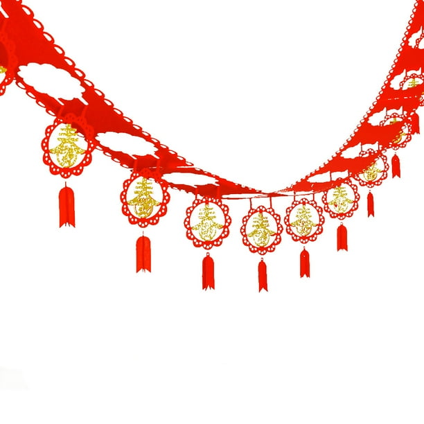 Ounissouiy Guirnalda Gewe Yeeli Fu, farolillos colgantes, juegos de decoración de Año Nuevo chino, decoración de Festival de Primavera, Kits de decoración para fiestas No.04