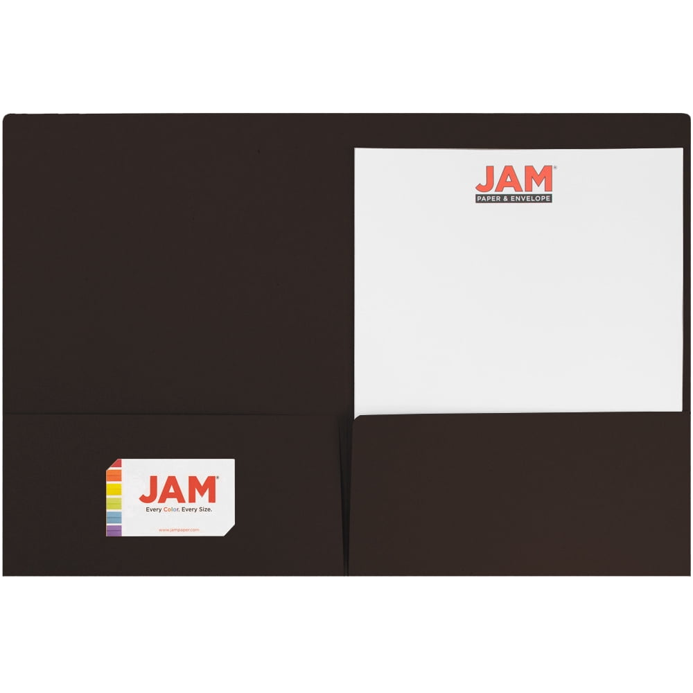 JAM Paper Matte Two Pocket Folders, Brown, 25/Pack