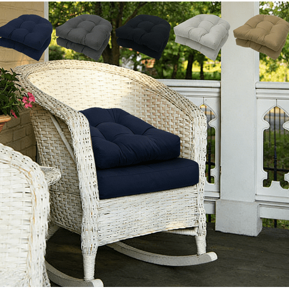 AOMXGD Tufted Patio Chair Cushion with Backrest Solid‑Color Floor Tatami Pad - Waterproof Seat Pad for Outdoor Wicker Chairs(18.9x18.9In)