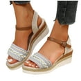 thumbnail image 4 of Maoxin Women's Sandals Fashion Casual Summer New Style Fish Mouth Wedge Heel Thick Bottom Sandals Sandals for Women White 39, 4 of 8