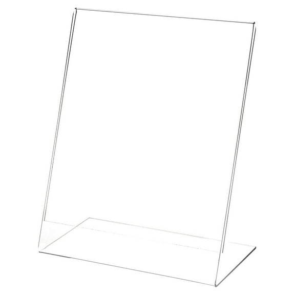 Clear Acrylic Sign Display / Literature Holder (Angled), 8" W x 10" H (12 Pack)