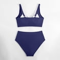 thumbnail image 6 of Women's Twist Front Full Coverage Swimsuit Tummy Control High Waisted Ruched Bikini Set Two Piece Modest Bathing Suit, 6 of 7