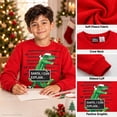 thumbnail image 4 of Quad Seven Boys Ugly Christmas Sweater Fleece Novelty Xmas Holiday Party Pullover Sweatshirt Red Dino Can Explain, 16/18, 4 of 7