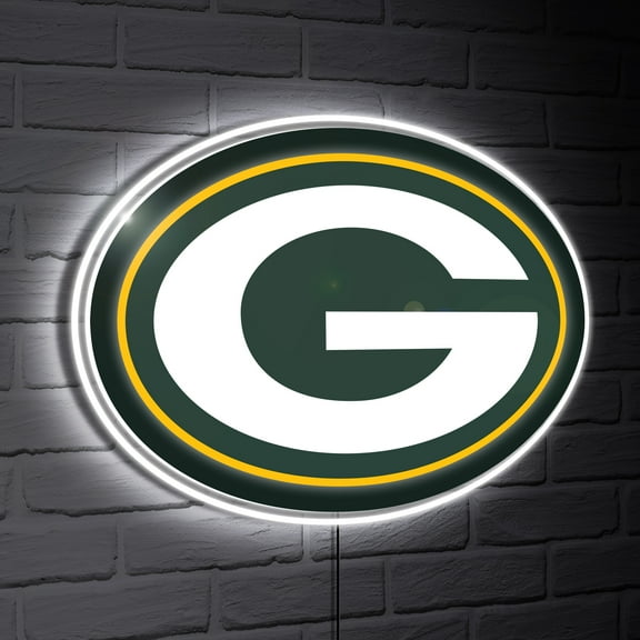 Green Bay Packers LED Team Logo Shaped Lighted Wall Sign