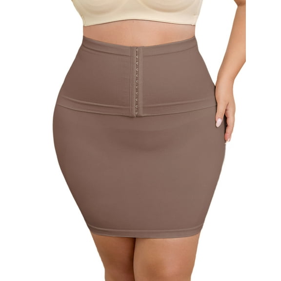 USEASY Seamless Shaperwear Slips for Women Tummy Control Half Slips Under Dress Waist Cincher Shapewear Skirt