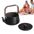 thumbnail image 1 of Camping Kettle 1.1 L Capacity, Outdoor Hiking Kettle, Compact Lightweight, Fast Heating Teakettle Black, 1 of 4