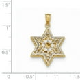 thumbnail image 3 of 14K Yellow Gold and 14K White Gold Star of David Filigree Pendant Charm, 3 of 9