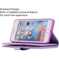 thumbnail image 3 of Wallet Case for iPhone 6 Plus iPhone 6S Plus,Magnetic Handbag Zipper Pocket PU Leather Flip with 9 Card Slots and Wrist Strap Folio TPU Inner Stand Case for iPhone 6 Plus/6S Plus - Purple, 3 of 14