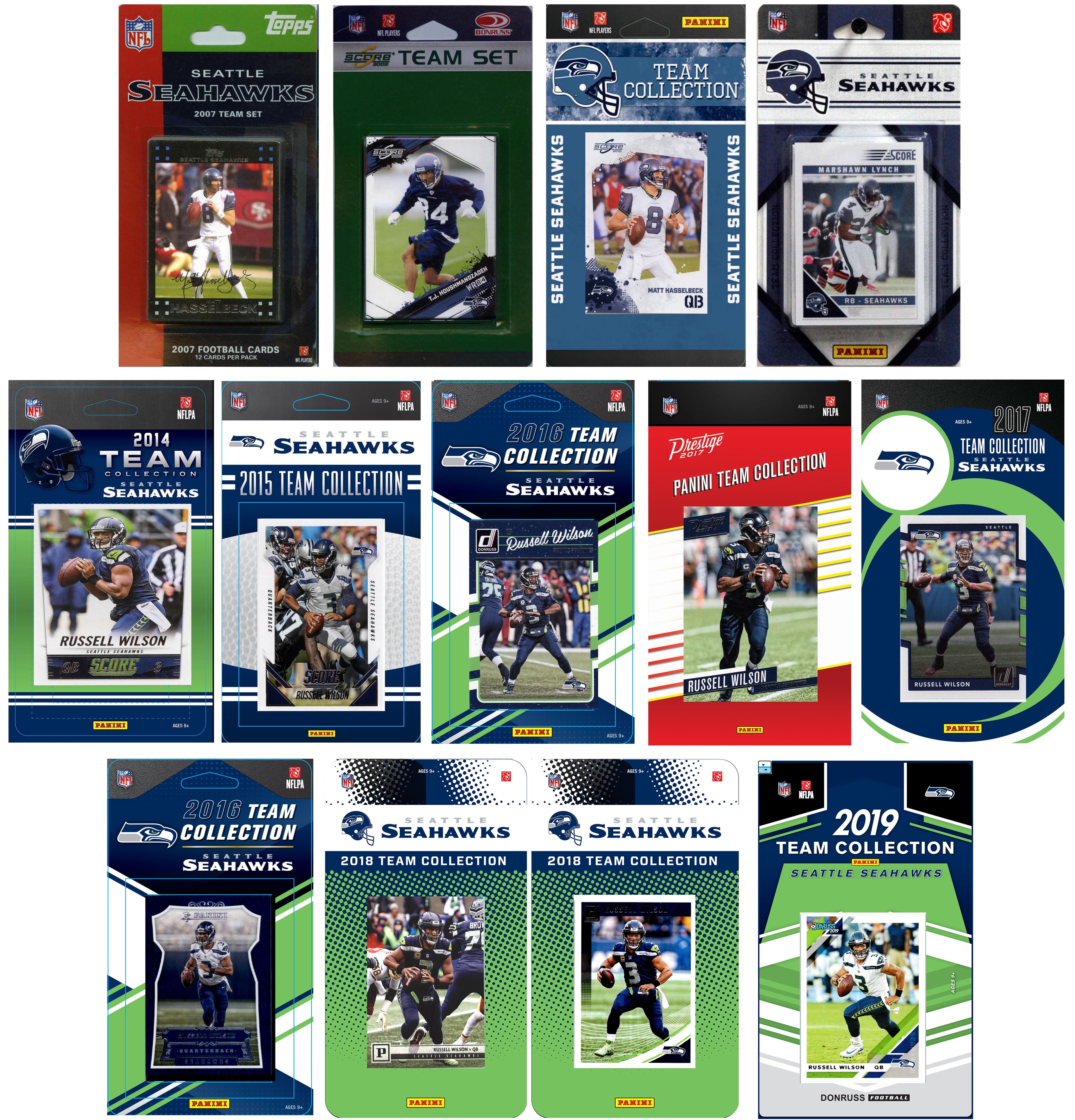 NFL Seattle Seahawks 13 Different Licensed Trading Card Team Sets