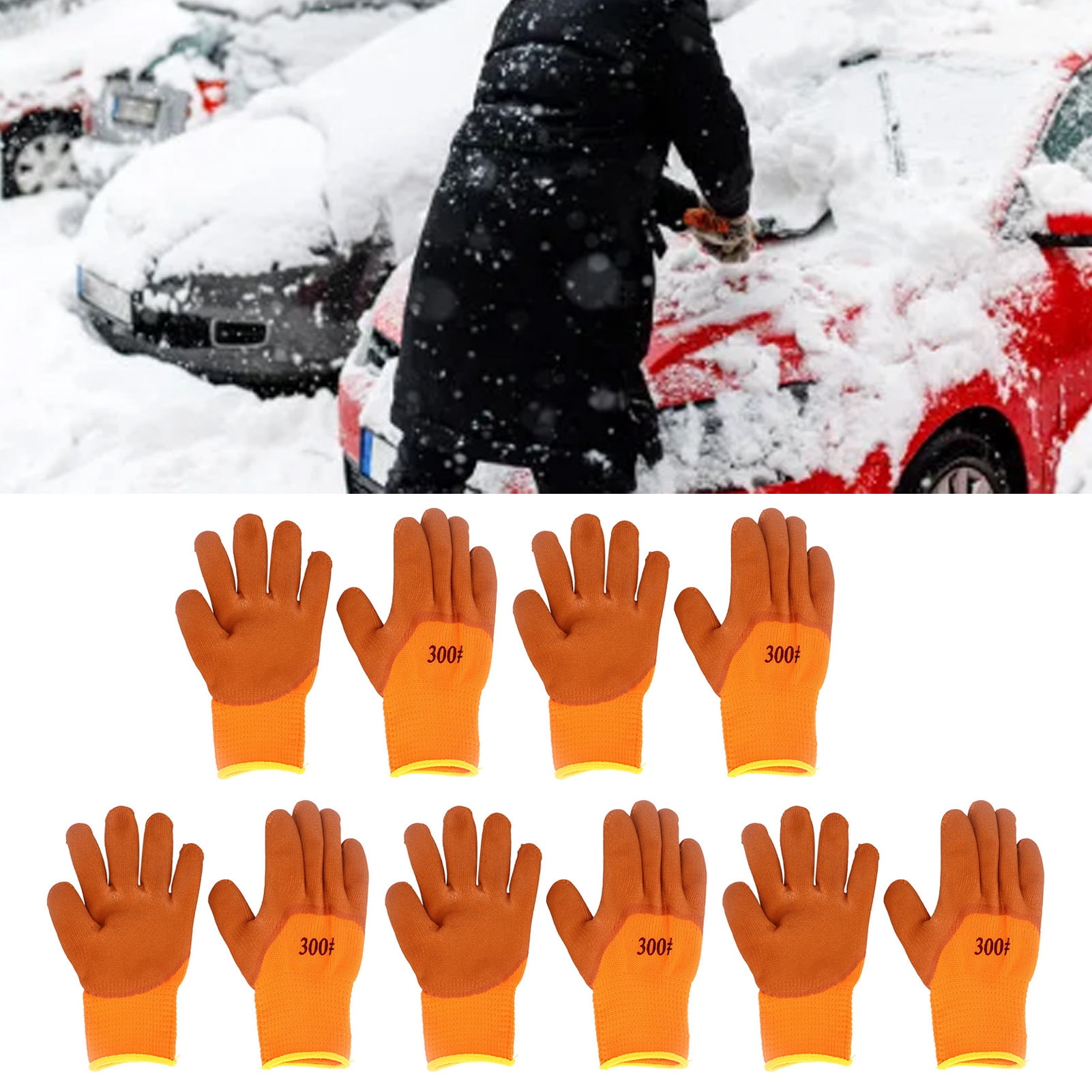 Winter Work Gloves, Thermal Gloves Excellent Grip 5 Pairs  For Construction Gardening