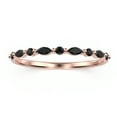 thumbnail image 1 of 0.26ct alternating round and marquise Black Diamond Moissanite 10K rose gold wedding band., 1 of 4
