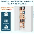 thumbnail image 2 of MIIIKO Metal Storage Cabinet with Locking Doors, White 72" Garage Lockable Steel Cabinets with 4 Doors and 5 Shelves for Home, Garage, Pantry Workshop Warehouse, 2 of 6
