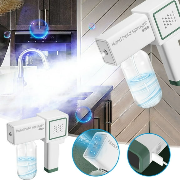 Professional Disinfectant Fogger Machine Capacity 300ml, Atomizer Sprayer Sanitizer Sprayer Rechargeable, Electrostatic ULV Atomizer & Cordless Handheld Nano Steam Gun for Touchless Sanitization
