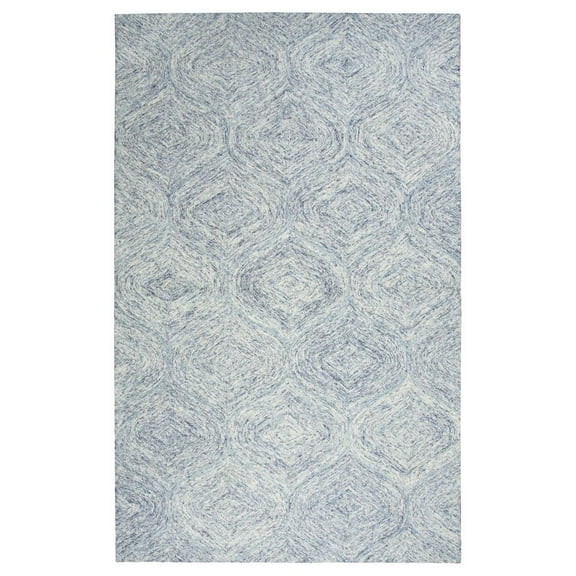 Alora Decor London 8' x 10' Trellis Blue/Gray/Rust/Blue Hand-Tufted Area Rug