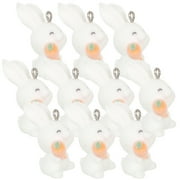 LONGYTONG 10 Pcs Necklace Bracelets Bunny Bracelet Charm Bunny Charm DIY Jewelry Accessories Simulation Rabbit Pendant Cute Rabbit Resin Flocking