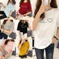 thumbnail image 2 of Zonghan Print Letter Heart Women T Shirt Casual Funny Short Sleeve O Neck T- shirt Unisex Lady Girl Top, 2 of 4