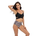 thumbnail image 5 of Xmarks Women's Wrap Front High Waisted Bikini Swimsuit Print Bottom Two Piece Bathing Suit Leopard S, 5 of 14