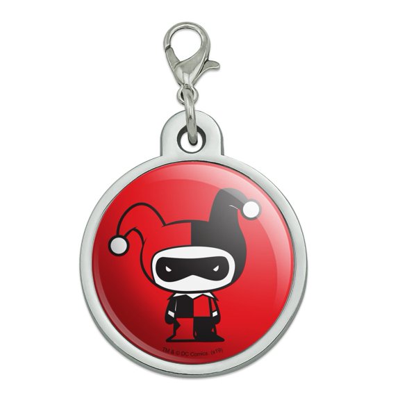 Harley Quinn Cute Chibi Character Chrome Plated Metal Pet Dog Cat ID Tag