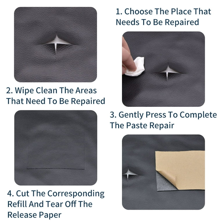 LNGOOR 19.7 x 54 Leather Repair Tape Self-Adhesive Leather Repair Patch  for Sofas Car Seats Handbags Furniture Drivers Seat (Khaki)