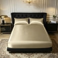 thumbnail image 6 of Tarmeek King Size Fitted Sheet Only - 79.9"x78.0" Ice Silk Fiber All-in-One Mattress Cover, 15-18 Inch Deep Pocket, Soft & Breathable Bedding, Non-Slip Bottom, Easy Care (No Pillowcase, Khaki), 6 of 6